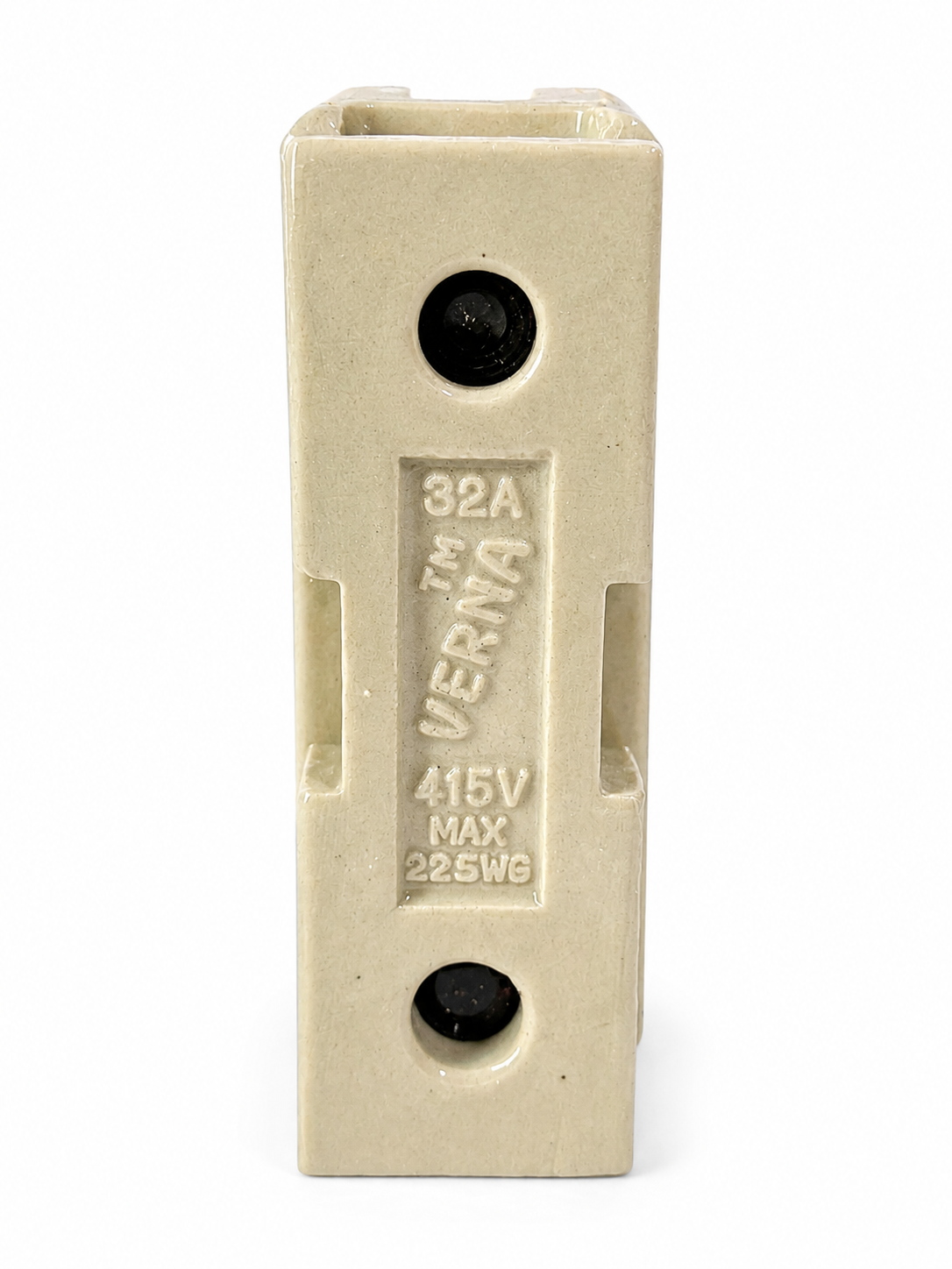 VERNA 32A Porcelain Kit-Kat Fuse - 415V Rewireable Ceramic Fuse Base & Carrier